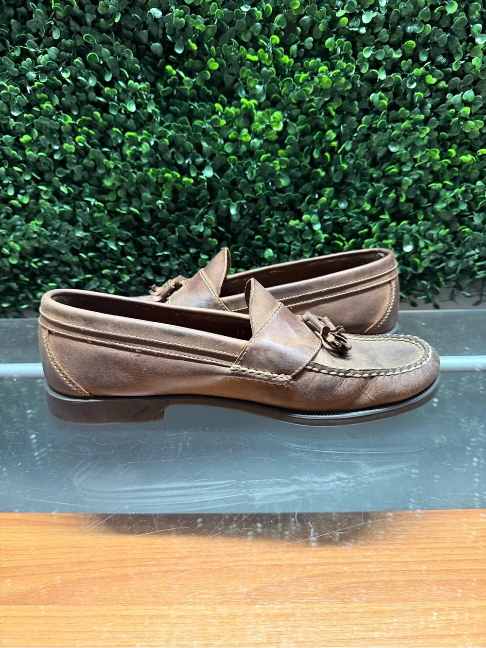 G.H. Bass & Co. Brown Leather Tassel Moccasin Loafers